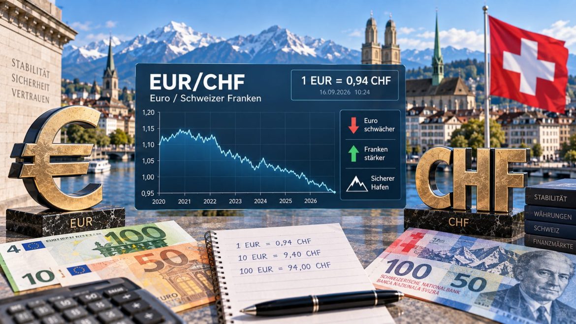 Euro- und Schweizer-Franken-Symbol nebeneinander – Symbolbild für das Währungspaar EUR/CHF